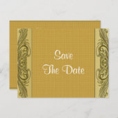 Carte Postale Faire-part Parchemins dorés 50e anniversaire de mariage (Devant / Derrière)