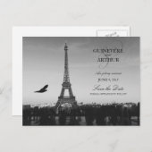 Carte Postale Faire-part Paris classique France Mariage Sauvez la date (Devant / Derrière)