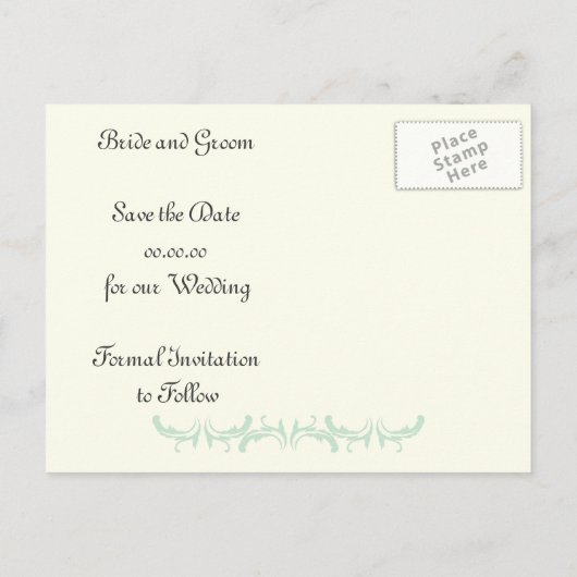 Carte Postale Faire-part Paris Monnaie mariage Tour Eiffel Enregistrer la d (Dos)