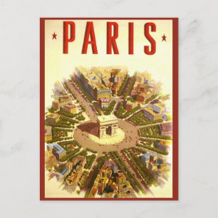 Carte Postale Faire-part Paris vintage, Arc de Triomphe, Changement d'adres