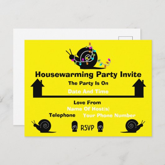 Carte Postale Faire-part Parti du réchauffement du foyer | Déménager | Drôl (Devant / Derrière)