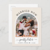 Carte Postale Faire-part Parti Marié Maintenant Plus Tard Mariage Photo Arm (Devant / Derrière)