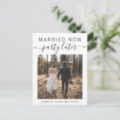 Carte Postale Faire-part Parti Marié Maintenant Plus Tard Photo Mariage (Debout devant)