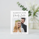 Carte Postale Faire-part Parti Marié Maintenant Plus Tard Photo Mariage (Debout devant)