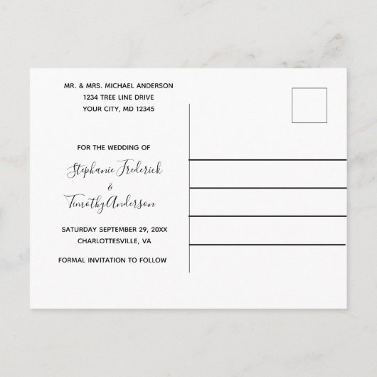 Carte Postale Faire-part Parties scintillant à goutte de champagne Mariage (Dos)