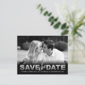 Carte Postale Faire-part Parties scintillant argent faux Enregistrer la dat (Debout devant)