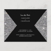 Carte Postale Faire-part Parties scintillant Argent Image & Photo Noir Enre (Devant)