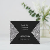 Carte Postale Faire-part Parties scintillant Argent Image & Photo Noir Enre (Debout devant)
