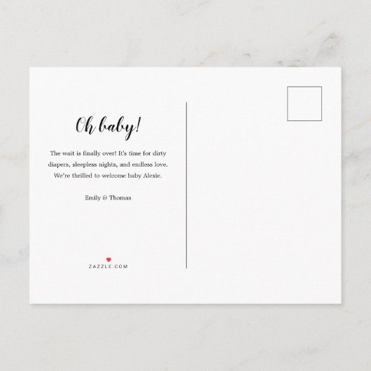 Carte Postale Faire-part parties scintillant cardiaque calendrier photo nou (Dos)