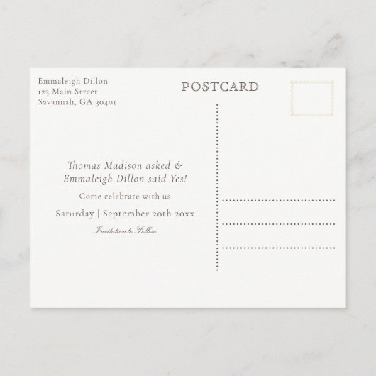 Carte Postale Faire-part Parties scintillant classique Lavande Eucalyptus E (Dos)