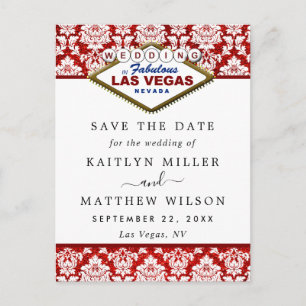 Carte Postale Faire-part Parties scintillant Damask Las Vegas Mariage Enreg