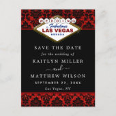 Carte Postale Faire-part Parties scintillant Damask Las Vegas Mariage Enreg (Devant)