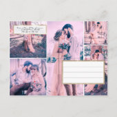 Carte Postale Faire-part Parties scintillant d'or Collage photo Couple Enre (Dos)