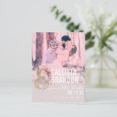 Carte Postale Faire-part Parties scintillant d'or Collage photo Couple Enre (Debout devant)