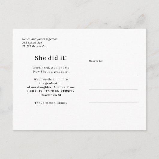 Carte Postale Faire-part Parties scintillant d'or rose moderne photo collag (Dos)