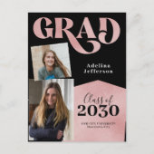 Carte Postale Faire-part Parties scintillant d'or rose moderne photo collag (Devant)