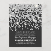 Carte Postale Faire-part Parties scintillant en argent chaîne de lumières e (Devant)