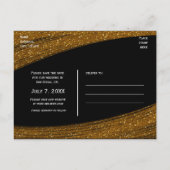 Carte Postale Faire-part Parties scintillant Gold Sparkle Noir Enregistrer  (Dos)