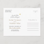 Carte Postale Faire-part parties scintillant mariage + initiales enregistre (Dos)