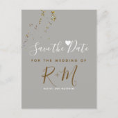 Carte Postale Faire-part parties scintillant mariage + initiales enregistre (Devant)