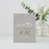 Carte Postale Faire-part parties scintillant mariage + initiales enregistre (Debout devant)