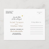 Carte Postale Faire-part parties scintillant mariage + initiales enregistre (Dos)