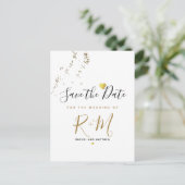 Carte Postale Faire-part parties scintillant mariage + initiales enregistre (Debout devant)