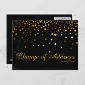 Carte Postale Faire-part Parties scintillant moderne Black Gold Faux Change (Devant / Derrière)