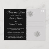 Carte Postale Faire-part Parties scintillant noire Snowflakes Enregistrer l (Dos)