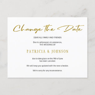 Carte Postale Faire-part Parties scintillant or simple mariage modifier la
