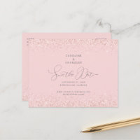 Parties scintillant rose et argent mariage Enregis