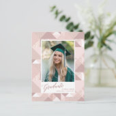 Carte Postale Faire-part parties scintillant rose moderne 2022 - Diplôme ph (Debout devant)