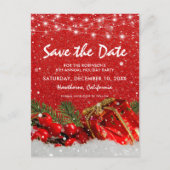 Carte Postale Faire-part Parties scintillant rouge Noël Fête de Noël Enregi (Devant)