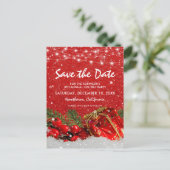 Carte Postale Faire-part Parties scintillant rouge Noël Fête de Noël Enregi (Debout devant)