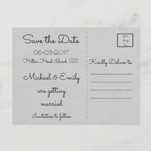 Carte Postale Faire-part Pas deux, mais une chair~Écriture~Carte Mariage (Dos)