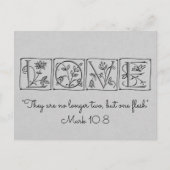 Carte Postale Faire-part Pas deux, mais une chair~Écriture~Carte Mariage (Devant)