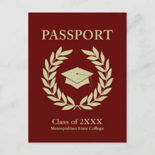 Carte Postale Faire-part passeport de remise des diplômes de la promotion 2