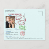 Carte Postale Faire-part Passeport turquoise Mariage amusant Enregistrer la (Dos)