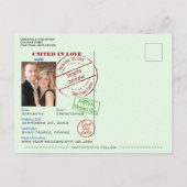 Carte Postale Faire-part Passeport vert mignon mariage amusant Enregistrer  (Dos)