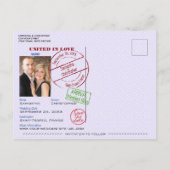 Carte Postale Faire-part Passeport Violet Mignon Mariage Enregistrer la Dat (Dos)