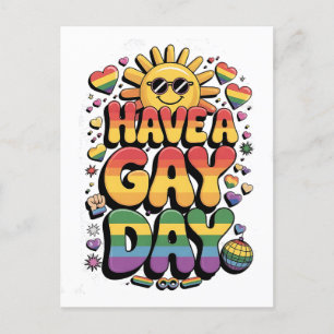 Carte Postale Faire-part Passez une journée gay Mois de la fierté LGBT