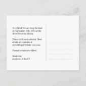 Carte Postale Faire-part Passion rouge noir typographie moderne enregistrer (Dos)