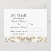 Carte Postale Faire-part Pastel rose et dentelle blanche en filigrane  save (Dos)