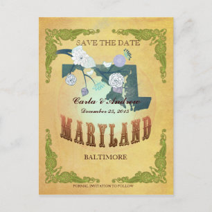 Carte Postale Faire-part Pastel Yellow Enregistrer La Date -Carte Avec De B