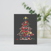 Carte Postale Faire-part Patchwork Joyeux Noël Arbre Patchwork Quilting (Debout devant)