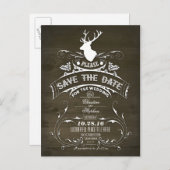 Carte Postale Faire-part Pays chevreuils rustiques enregistrer la date cart (Devant / Derrière)