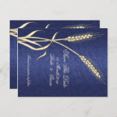 Carte Postale Faire-part Pays de blé à la crème bleue "réservez la date" (Devant / Derrière)