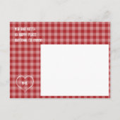 Carte Postale Faire-part Pays gingham rouge (Dos)