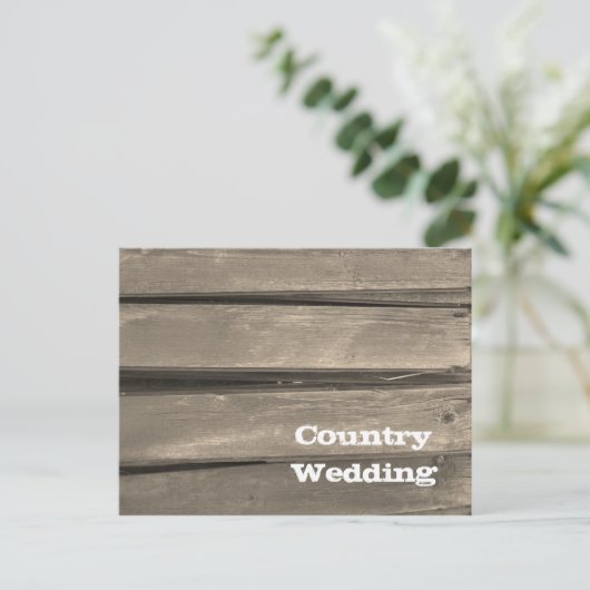 Carte Postale Faire-part Pays Grange mariage en bois Enregistrer la date (Debout devant)