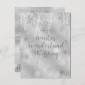 Carte Postale Faire-part Pays merveilleux d'hiver de flocons de neige de gl (Devant / Derrière)